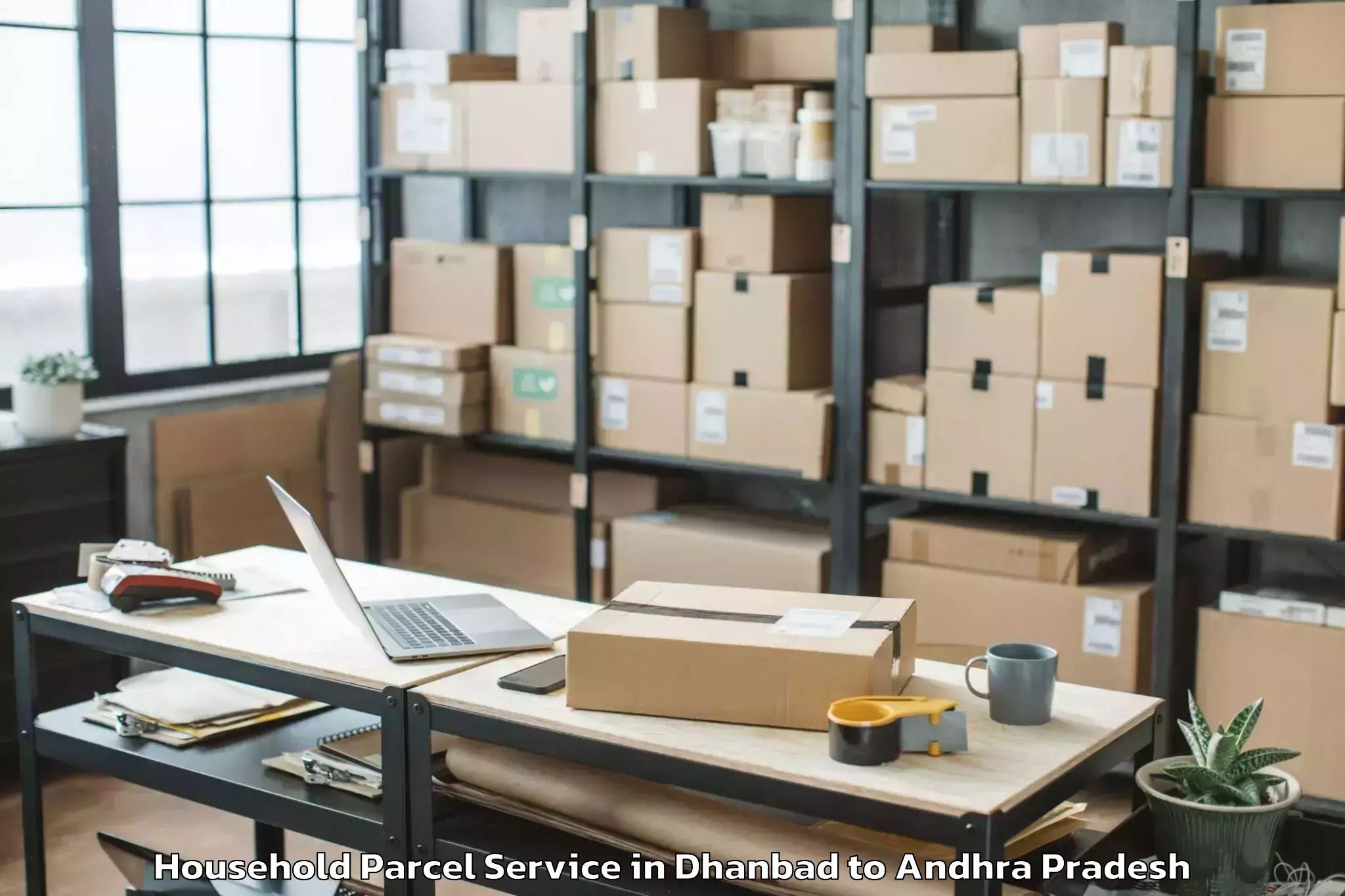 Easy Dhanbad to Vadlamudi Household Parcel Booking